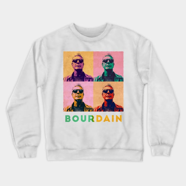 Anthony Bourdain pop art Crewneck Sweatshirt by Mollie